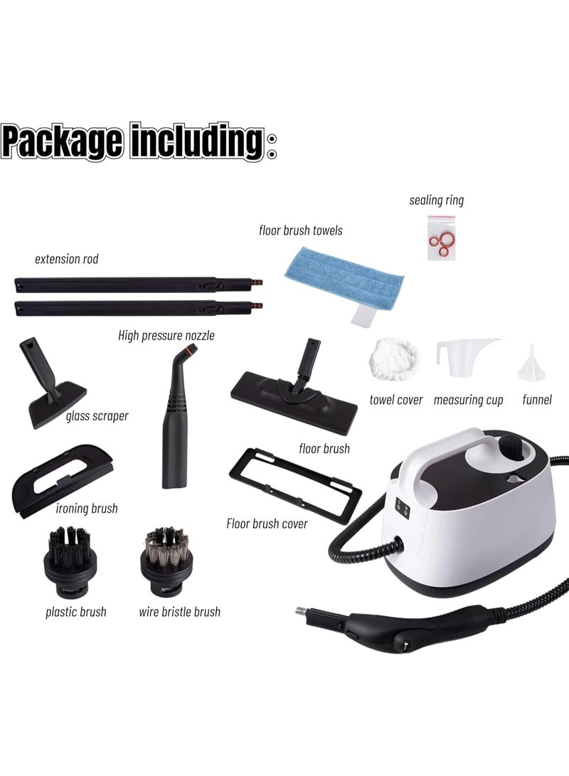 GearZone Steam Cleaner with Accessories, Portable Multipurpose Steam Cleaning Machine 5 Mins Heating with Large Tank, suitable for Carpet and Upholstery, Floors, Tiles, Car - Image 2
