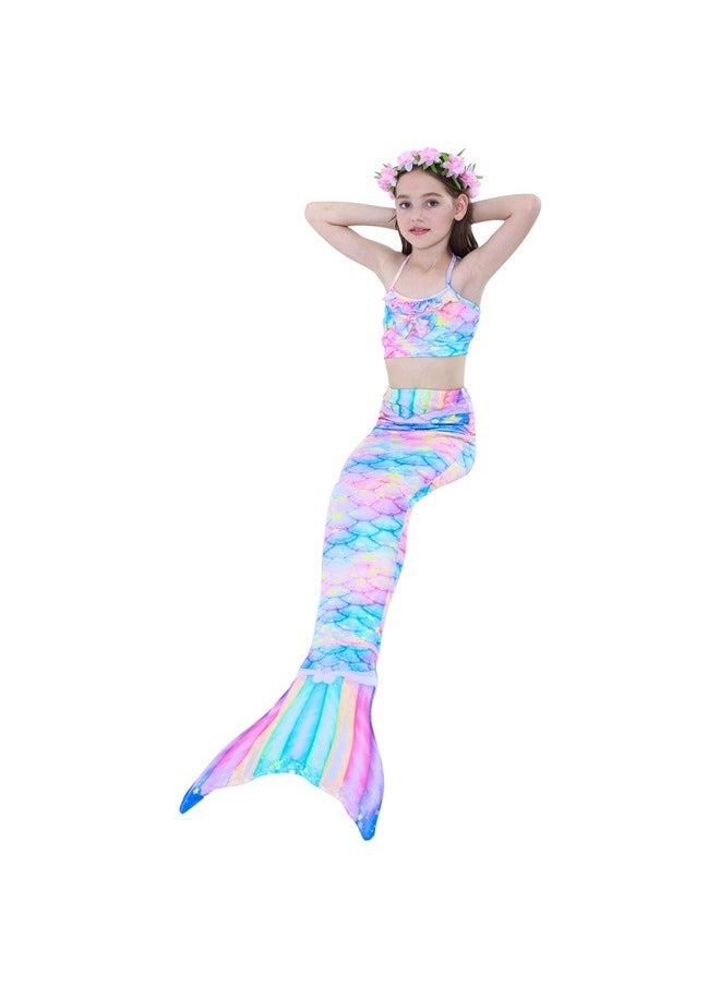 yongsheng 3-Piece Mermaid Bathing Swimsuit Set，Swimsuit Bathing Suits Bikini Fish Tail Set 120  - Image 2