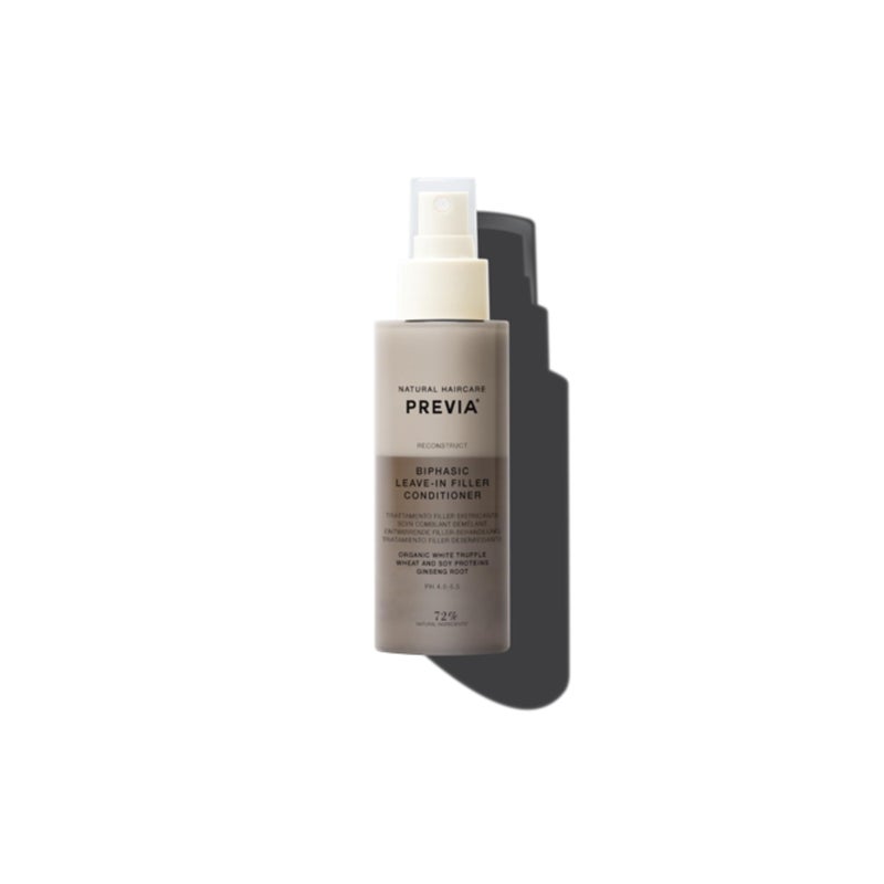PREVIA Hydrating Leavein Conditioner Spray with White Truffle Extract Reconstructive Biphasic Detangling Treatment for Damaged Dry and Brittle Hair Tames Frizz Controls Static 33 Floz