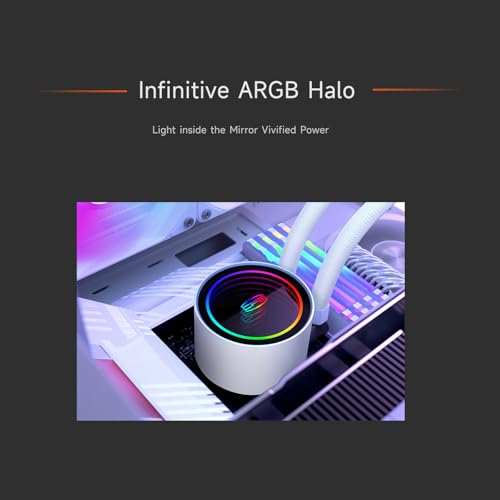 PCCOOLER مبرد سائل PCCOOLER CPS DA240 ARGB AIO، مبرد CPU بحجم 240 مم مع مروحتين ARGB مزدوجتين، سرعة مضخة عالية الأداء 3000RPM، مبرد AIO فعال بحجم 240 مم لألعاب الكمبيوتر باللون الأبيض - Image 3