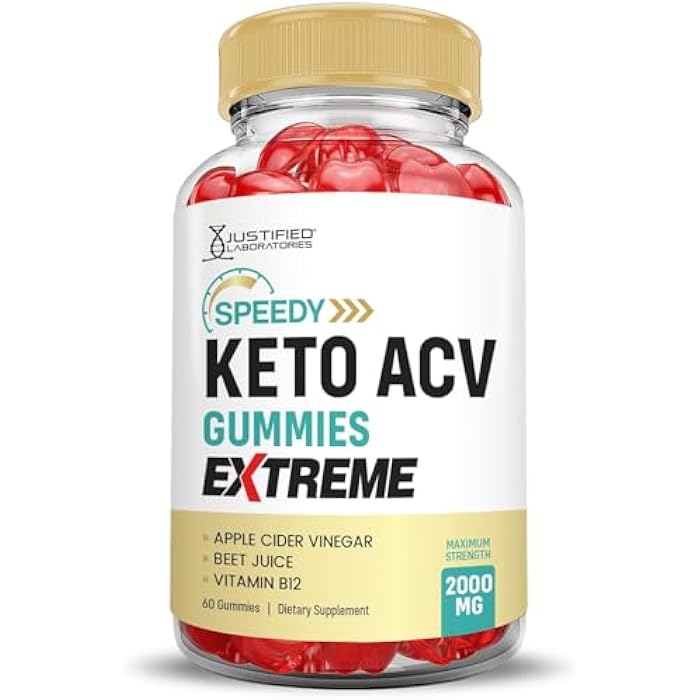Justified Laboratories (2 Pack Speedy Keto ACV Gummies Extreme 2000MG Speedy Keto Gummies Advanced Formula Apple Cider Vinegar with Pomegranate Beet Juice Powder B12 Vegan Non GMO 60 Gummys - Image 5