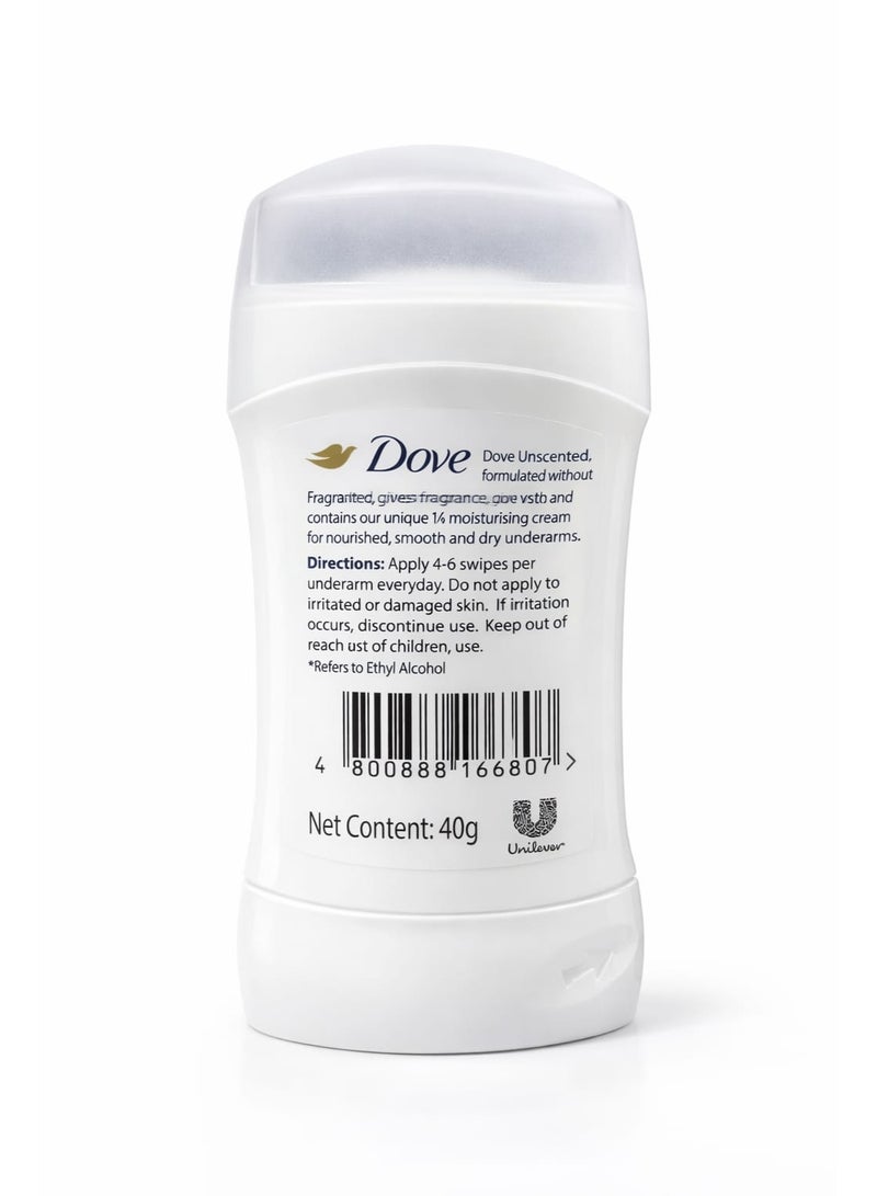 Dove unscented nourished & smooth - 0% Alcohol 48H Anti-Perspirant 40g - Image 2