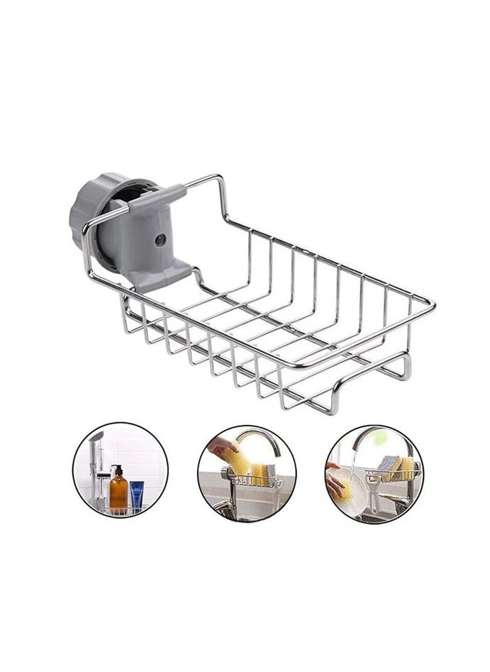 Sponge Holder, Stainless Steel Sink Organizer, Practical Home Kitchen Faucet Organizer Clip Storage Rack, Draining Rack for Soap, Sponge, Dish Sponge, Silver - pzsku/ZDAFDCE68F117EB89FE01Z/45/_/1715617199/5bb4065b-5f81-499e-bbff-ab2dbc88cabe