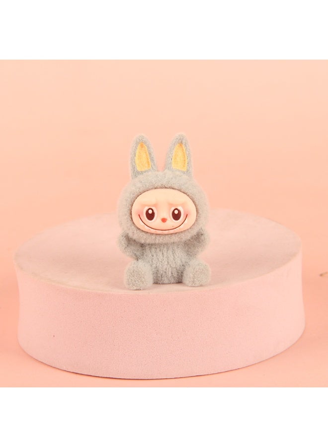 NIBEMINENT Creative Flocking LABUBU Keychain Pendants, Cute Resin Accessory Figurines And Gifts 