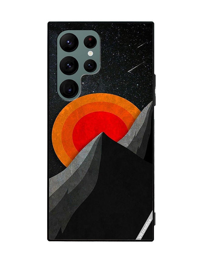 VR CREATIVE Protective Case Cover For Samsung Galaxy S22 Ultra 5G Moon And Pyramid Design  Design Multicolour - Image 1