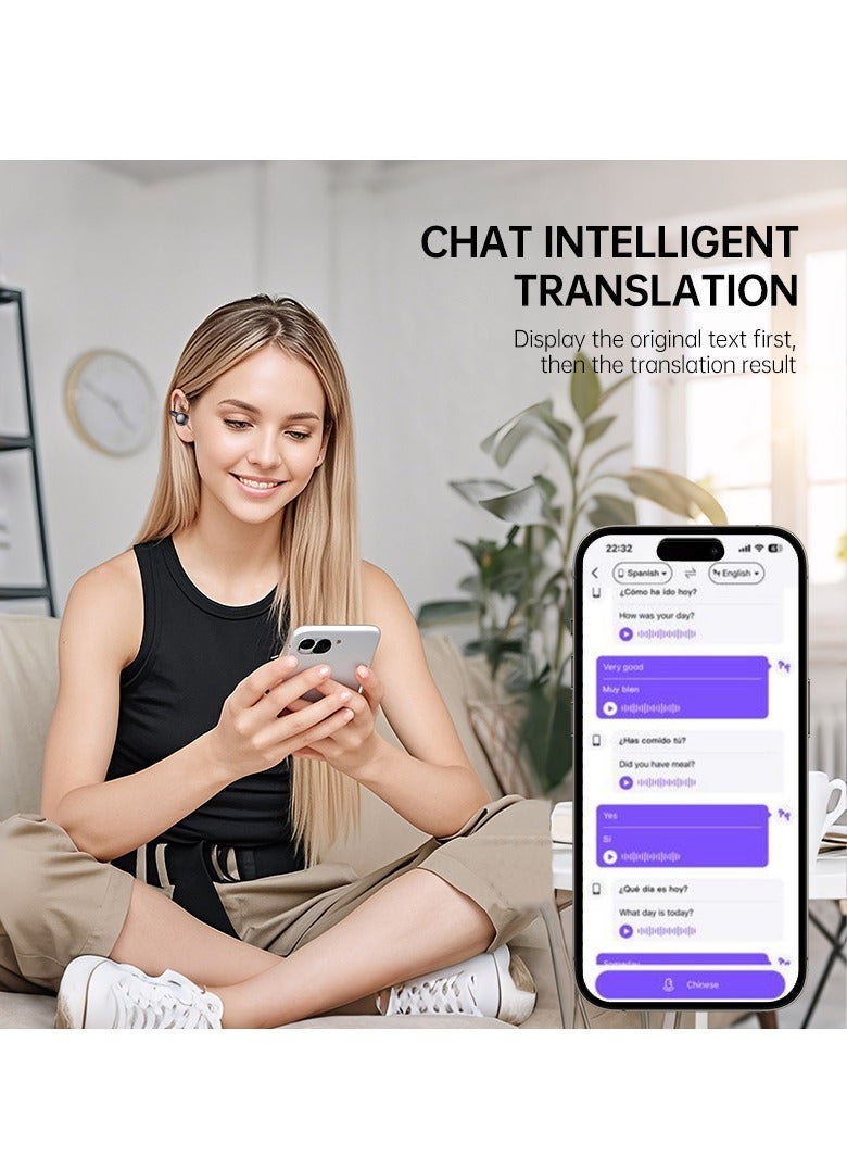 Latest 2026 Model Bluetooth Clip-On Earbuds with Color Screen, Stereo Sound & AI Translator (144 Languages), Hi-Fi Sport Earphones, Bluetooth 6.0 Technology，One-Touch Remote Photo Capture - Image 3