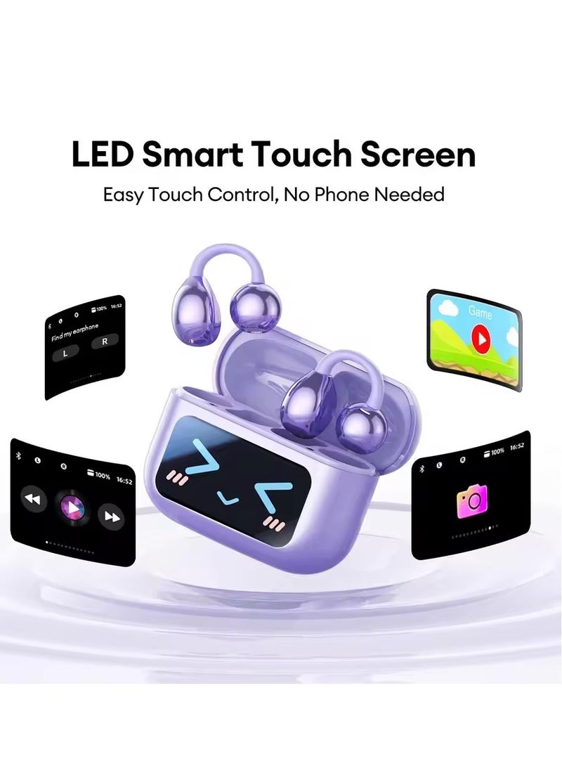 Latest 2026 Model Bluetooth Clip-On Earbuds with Color Screen, Stereo Sound & AI Translator (144 Languages), Hi-Fi Sport Earphones, Bluetooth 6.0 Technology，One-Touch Remote Photo Capture - Image 5