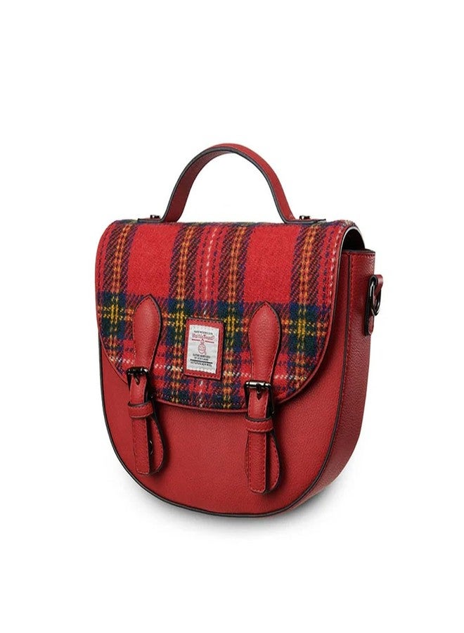 Islander The Mini Cobble Satchel - Small Ladies Crossbody Satchel with Harris Tweed (Royal Stewart Tartan) - Image 2