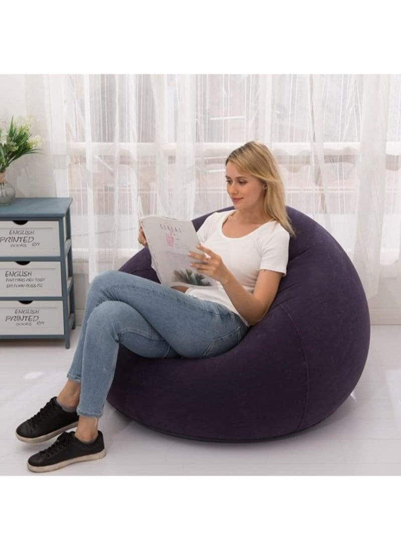 ULHYC Inflatable Deck Chair with Air Pump, Flocking PVC Lazy Inflatable Sofa Couch for Adults, Chaise Lounges  - Image 1