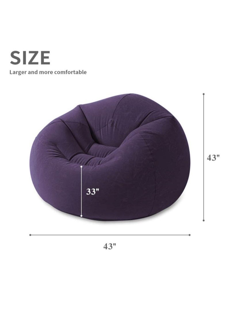ULHYC Inflatable Deck Chair with Air Pump, Flocking PVC Lazy Inflatable Sofa Couch for Adults, Chaise Lounges  - Image 3