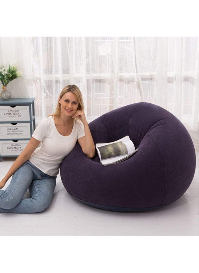ULHYC Inflatable Deck Chair with Air Pump, Flocking PVC Lazy Inflatable Sofa Couch for Adults, Chaise Lounges  - Image 4