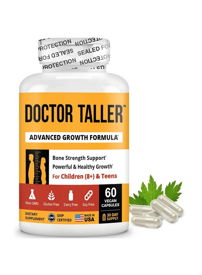 نوبست NuBest Doctor Taller - يدعم قوة العظام ويعزز الجهاز المناعي - كيتو مع الكالسيوم وفيتامين د3 وفيتامين ك2 والأحماض الأمينية والأعشاب للأطفال (8+) - 60 كبسولة نباتية | إمداد لمدة شهر - Image 1