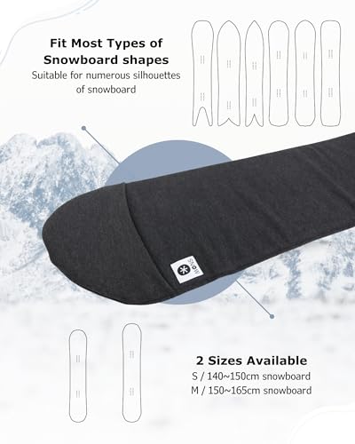 MONS Snowboard Sleeve Soft Cover Case, Fit in Bag Storage Transport Protection/Whole Cover (S) - Image 5