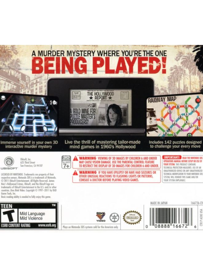 أوبيسوفت لعبة Hollywood Crimes - James Noir's ثلاثية الأبعاد (إصدار عالمي) - تقمص الأدوار - nintendo_3ds - Image 4