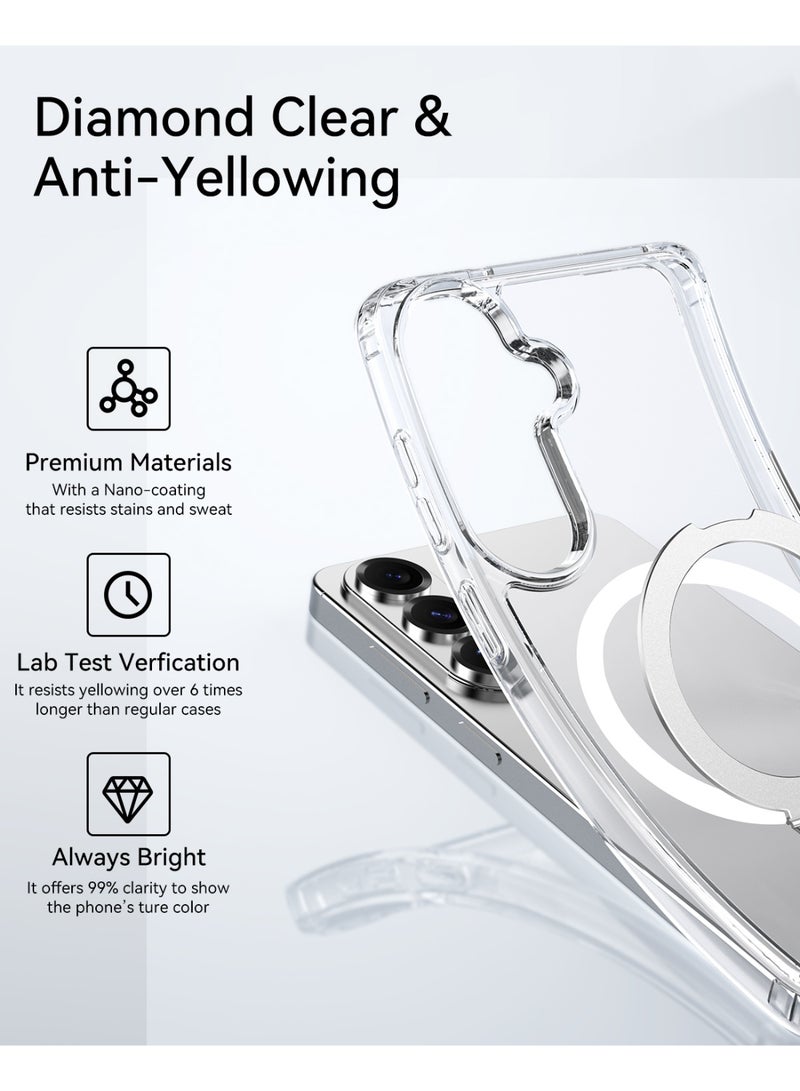 RAPTIC Air Stand for Samsung Galaxy S26 Case [MagSafe] Cover Ring Kickstand [13 Feet Drop tested] Mil Grade - Clear - Image 4