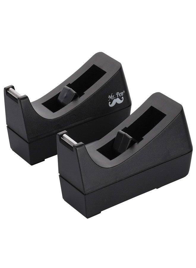 Mr. Pen- Tape Dispenser, Pack of 2, Tape Dispenser Desk, Office Supplies, Desk Supplies, Tape Holder, Tape Dispensers, Black Tape Dispenser, Desktop Tape Dispenser, Tape Desk Dispenser, Organier - Image 1