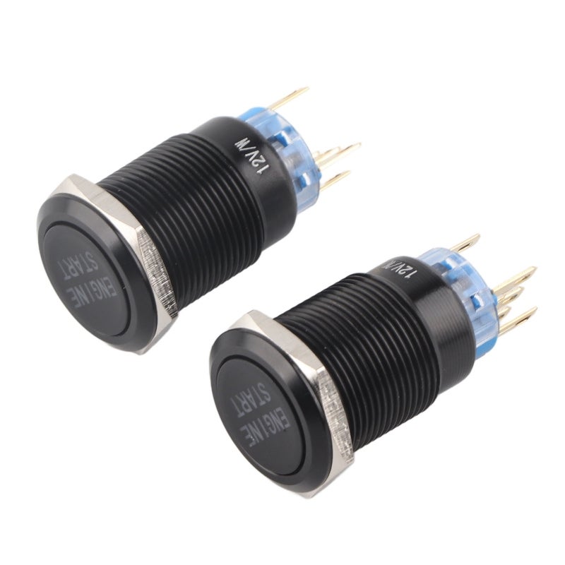 12V Waterproof Car Engine Start Push Button Switch Ignition Starter Black Zinc Aluminium Alloy - Image 3