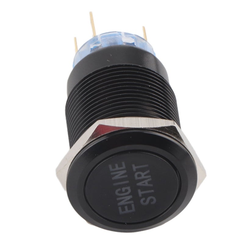 12V Waterproof Car Engine Start Push Button Switch Ignition Starter Black Zinc Aluminium Alloy - Image 2