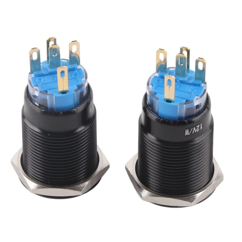 12V Waterproof Car Engine Start Push Button Switch Ignition Starter Black Zinc Aluminium Alloy - Image 1