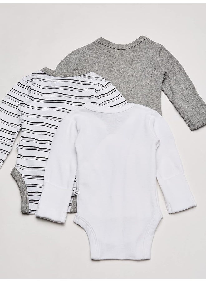 The Honest Company The Honest Company Unisex Baby 3-Pack Organic Cotton Long Sleeve Side-Snap Kimono Bodysuits - Image 4