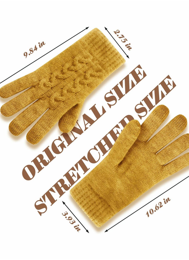 SYOSI Women Touch Screen Gloves - Winter Warm Gloves Touchscreen Mittens Thermal Fleece Lined Knitted Gloves for Outdoor  - Image 4