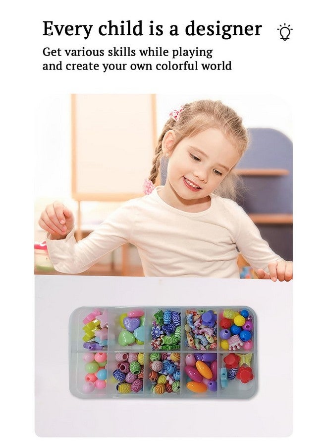 سيجا مجموعة خرز SYGA للأطفال، مجموعة صنع مجوهرات يدوية للأطفال، أساور، قلادات، عصابات شعر، وخواتم، ومجموعات حرفية لأعياد الميلاد للفتيات الصغيرات بعمر 4، 5، 6، 7 سنوات - متعددة الألوان (مجموعة خرز DIY-108) - Image 4