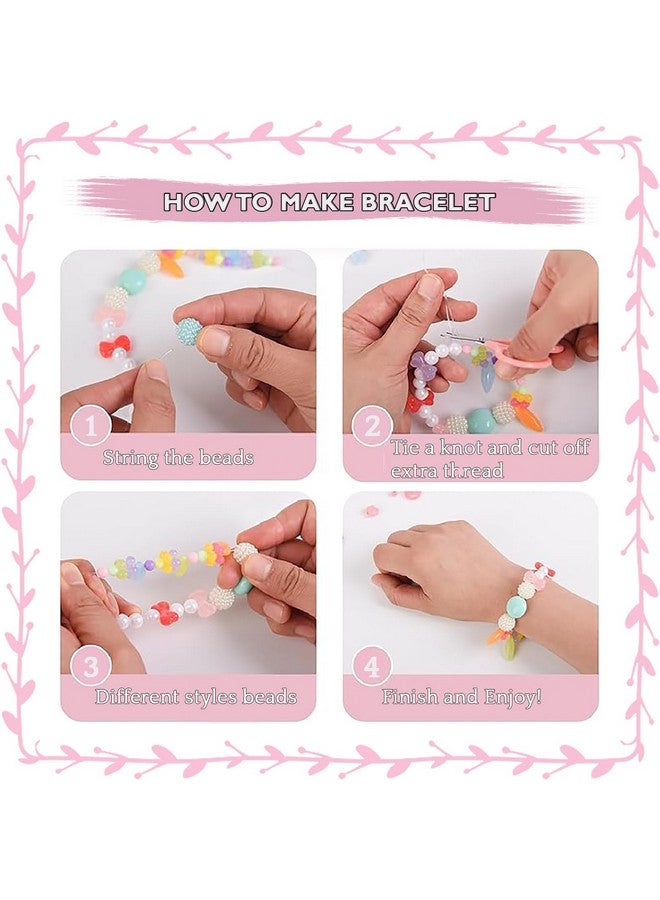 سيجا مجموعة خرز SYGA للأطفال، مجموعة صنع مجوهرات يدوية للأطفال، أساور، قلادات، عصابات شعر، وخواتم، ومجموعات حرفية لأعياد الميلاد للفتيات الصغيرات بعمر 4، 5، 6، 7 سنوات - متعددة الألوان (مجموعة خرز DIY-108) - Image 2