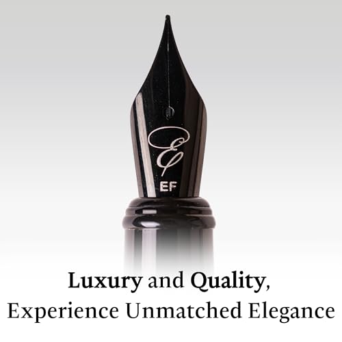 Ellington Pens Luxury Wood Fountain Pen Set – Fine Nib - Includes 6 Ink Cartridges, Wooden Pen Gift Box, Ink Converter - Wood Pen For Writing, Calligraphy, Journaling, Drawing (Ebon Elegance) - Image 3