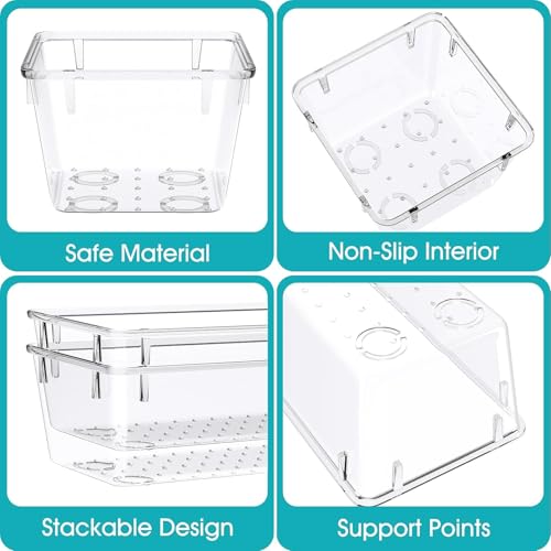 StorMiracle 13 PCS Clear Plastic Drawer Organizers Set, 4 Size Desk Drawer Organizer Trays for Makeup, Jewelry, Kitchen Utensils, Gadgets and Office Accessories - Image 3