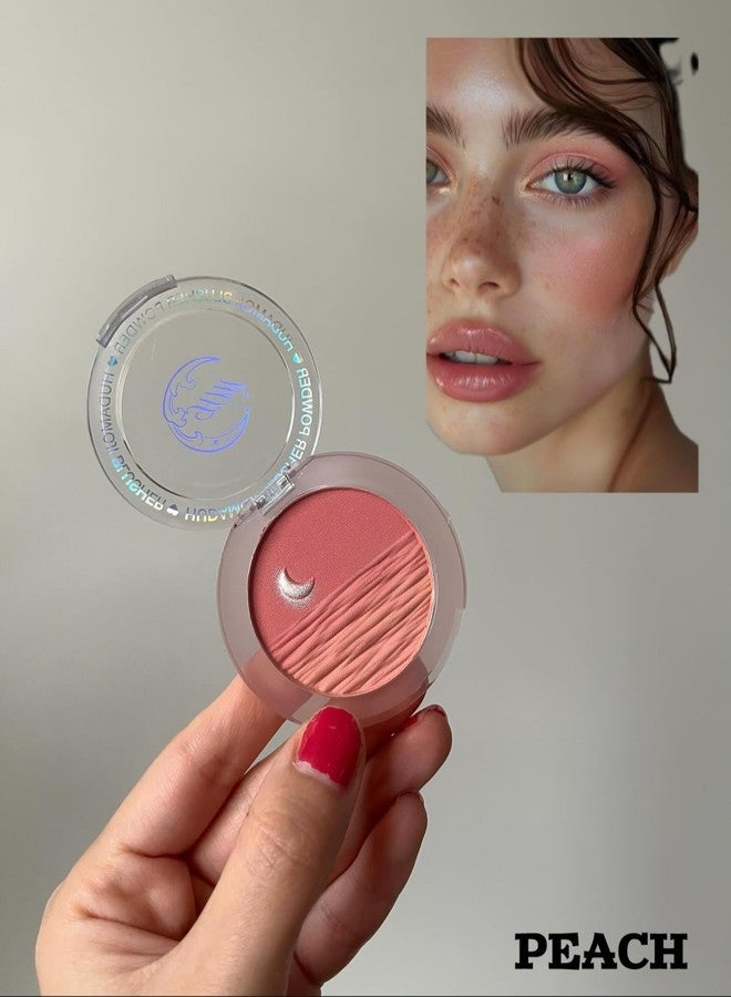 Minnies Moonlit Blusher, Compact Case with Moon Design, Gradient Dual Tone (Peach Shade) - Image 1