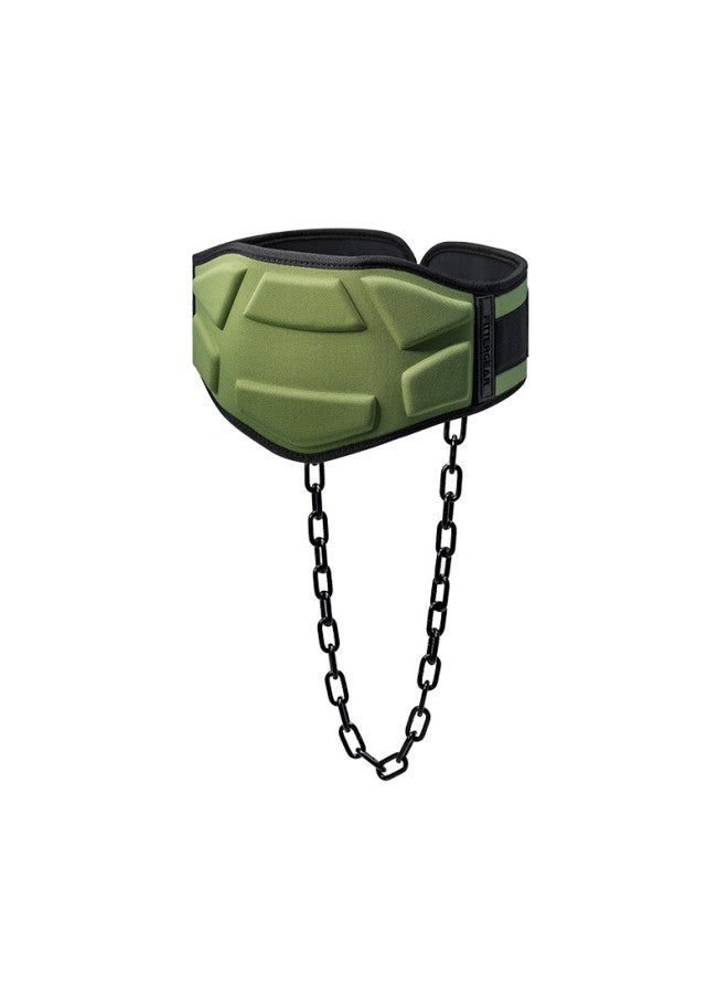 FITTERGEAR Fittergear Weighted Dip Belt With Chain For Pull Ups And Squats - Military Green  - Image 3
