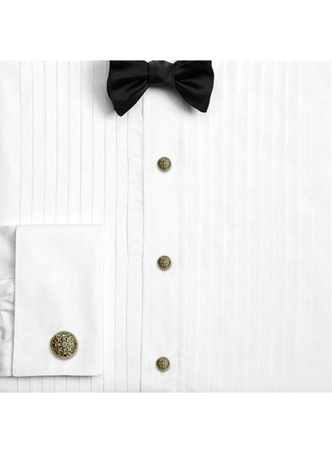 HAWSON Retro Pattern Cufflinks And Tuxedo Shirt Studs Set For Men Wedding Birthday Party With Gift Box - Image 3