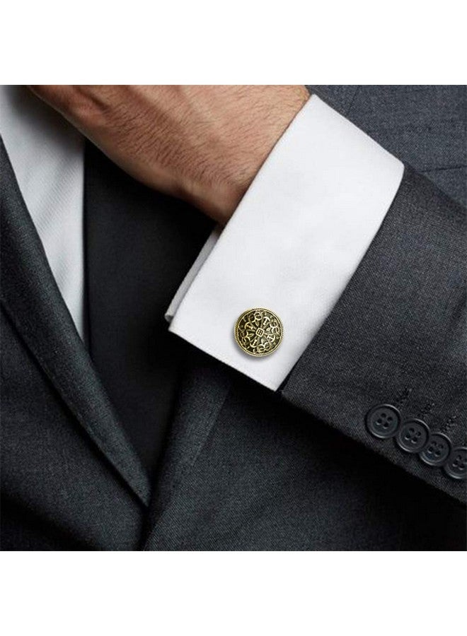 HAWSON Retro Pattern Cufflinks And Tuxedo Shirt Studs Set For Men Wedding Birthday Party With Gift Box - Image 2