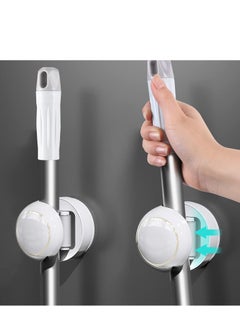 Y&D Broom Mop Holder, No-Drilling Wall Mount Gripper Organizer, Hanger, Lightsaber Holder Storage (White, 1 pcs)  - Image 2
