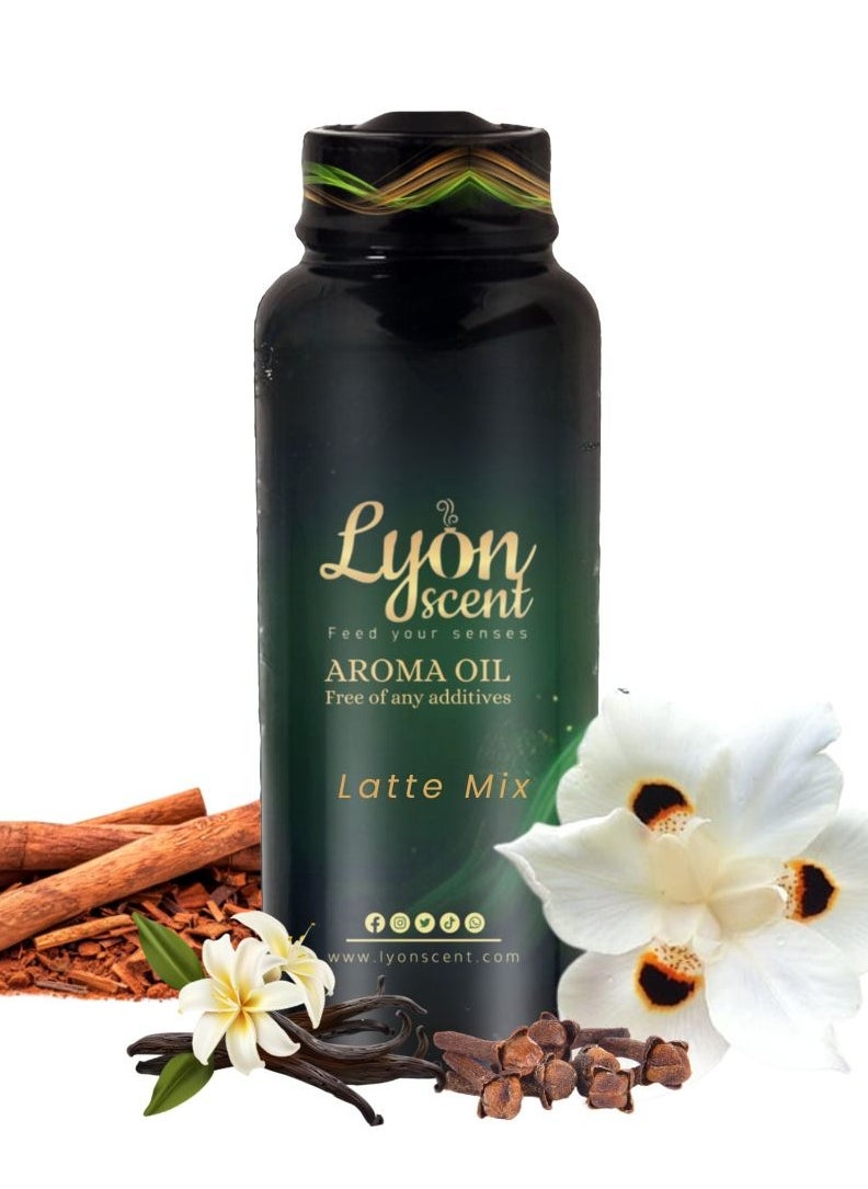 LYON SCENT Lyon Scent Aroma oil 500ml, Latte Mix, freshness smell of coffee beans, diffuser oil refill, perfume oil, fragrance refill for diffuser machines 
