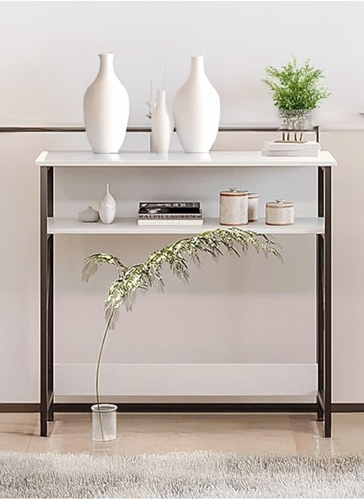 AGD - Coffee Corner Table, Entryway Console Table, To Arrange And Organize Your Needs - White / Black - Image 1