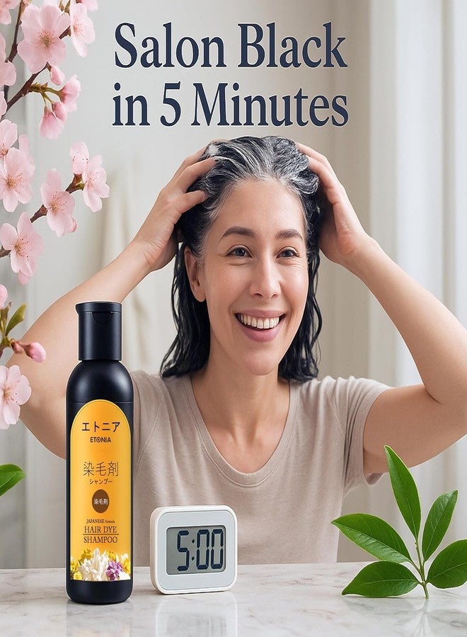 Japanese Hair Dye Shampoo - Long Lasting Natural Hair Dye Shampoo for Man & Women, Premium Japanese Natural for Women Black | Home Solution (2) - Image 3