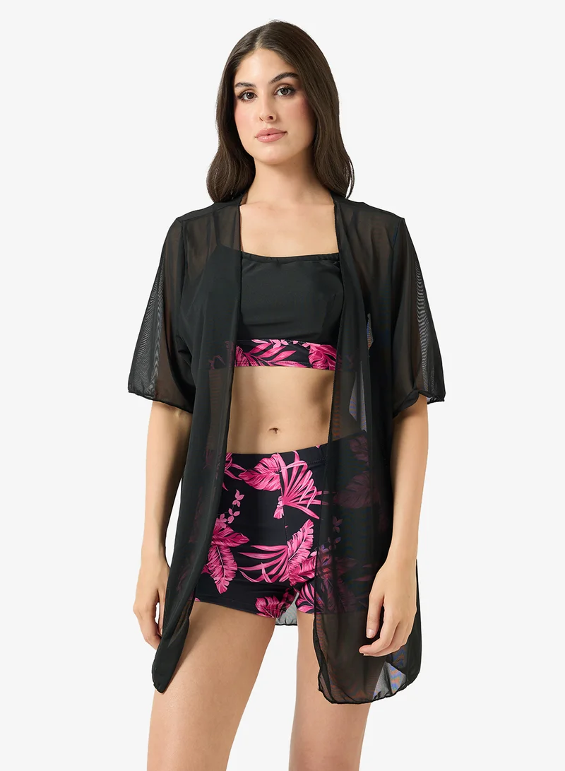 FRWD 3PC Floral Print Rashguard Set with Cover Up