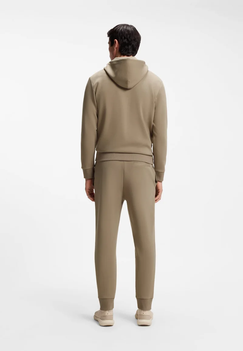 BOSS Zip-up hoodie in stretch cotton with logo detail