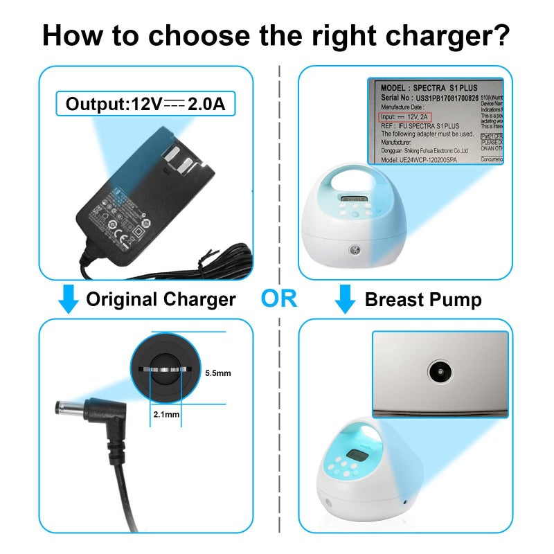 IBERLS for Spectra Pump Charger, Power Cord for S1, S2, Plus, S3 Pro, SG Synergy Gold, SPS100, SPS200, 10FT Charging Cable, Led Light (Black) - Image 4