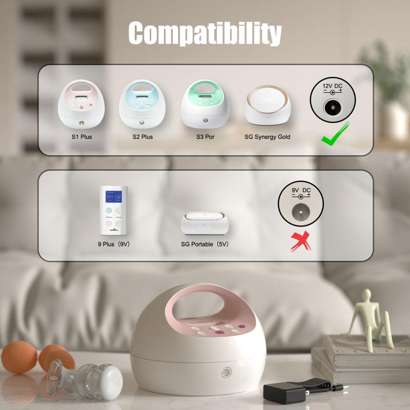 IBERLS for Spectra Pump Charger, Power Cord for S1, S2, Plus, S3 Pro, SG Synergy Gold, SPS100, SPS200, 10FT Charging Cable, Led Light (Black) - Image 2