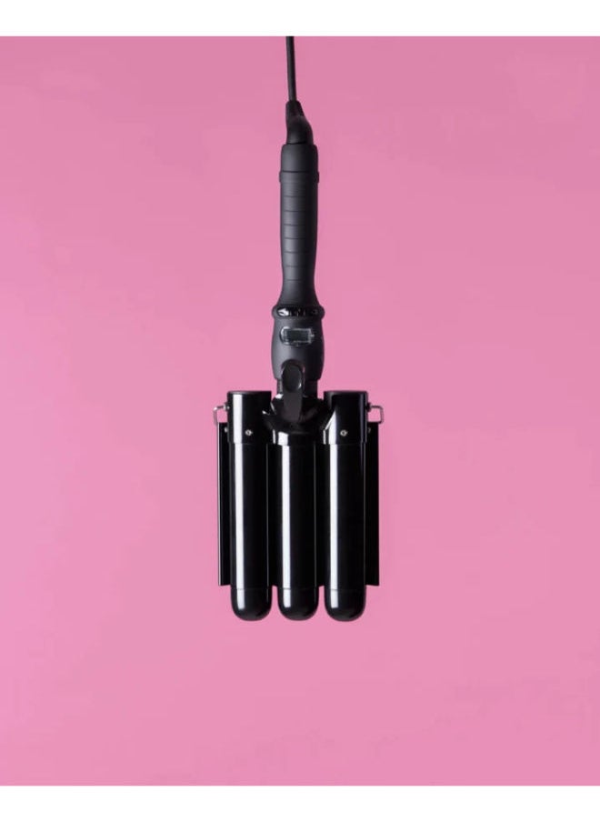 SHOPI 3 Barrel Curling Iron Wand Hair curler hair wave hair iron Ceramic Tourmaline Triple Barrels, Dual Voltage Crimp  - Image 1