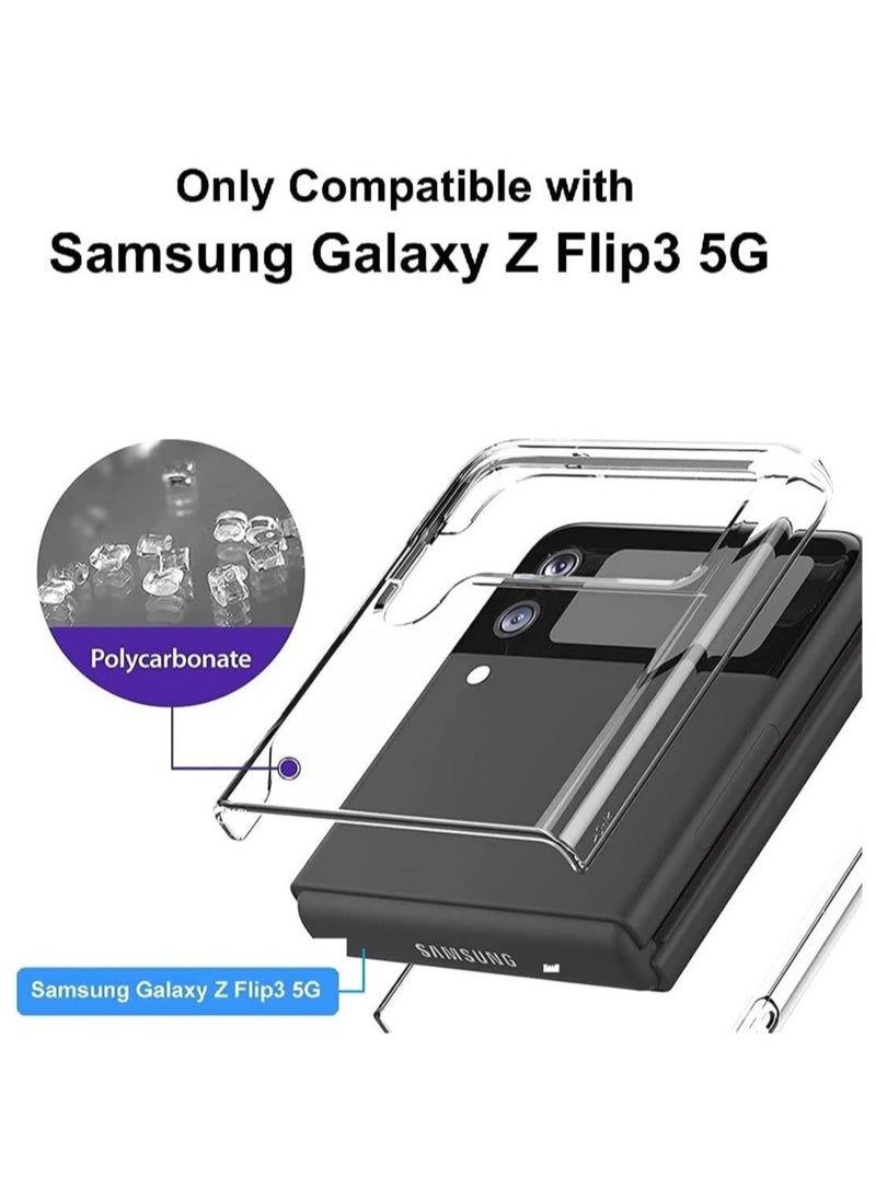 Raxoom Case for Samsung Galaxy Z Flip3, Crystal Clear Hard PC Anti-Scratch Protective Case, Cell Phone Cover Cases for Samsung Galaxy Z Flip 3 5G - Image 4
