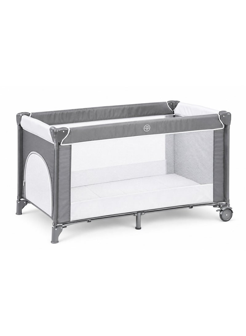 Kidle Baby Folding Bed With Cushion And Wheels Large And Comfortable Stable And Sturdy Breathable 125*65*78cm - Image 1
