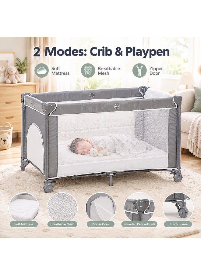 Kidle Baby Folding Bed With Cushion And Wheels Large And Comfortable Stable And Sturdy Breathable 125*65*78cm - Image 4
