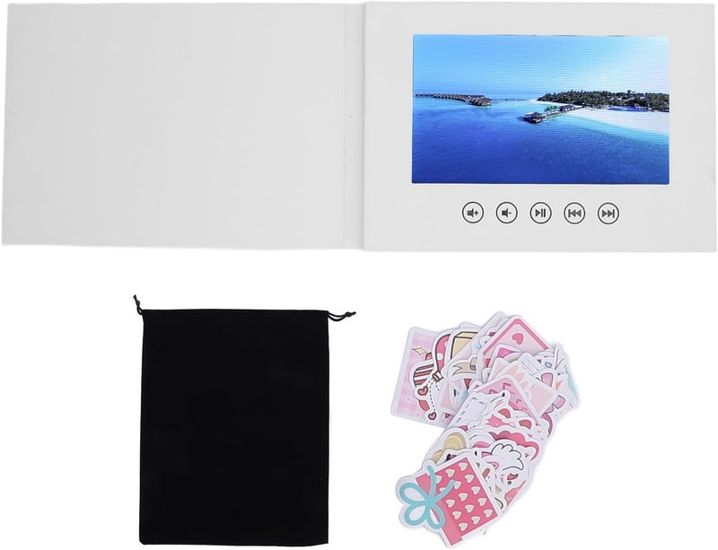 Video Greeting Card, Electronic Video Greeting Card with 2.4 Inch LCD Color Screen, 128MB Memory and Built in Speaker, Digital Video Brochure for Weddings Business (5inch) - Image 1
