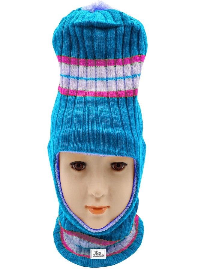 Kidbee New Born Baby Boy's & Baby Girl's Woolen Monkey Cap (in, Age, 0 Months, 6 Months, 318-LightBlue) - Image 3