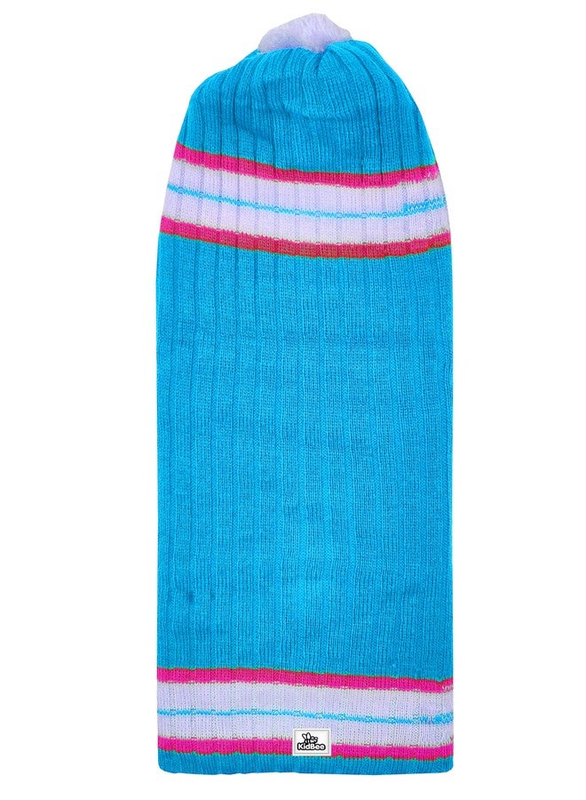 Kidbee New Born Baby Boy's & Baby Girl's Woolen Monkey Cap (in, Age, 0 Months, 6 Months, 318-LightBlue) - Image 2