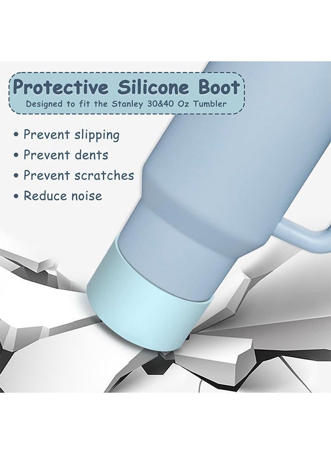 ZVEV Silicone Straw Cover Cap Set for Cup Compatible with Handles 10mm 0.4in Dust Proof Reusable Straw Tips Lids & Protective Silicone Bootï¼Blue/Whiteï¼ - Image 4