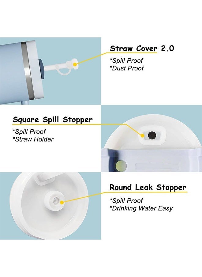 ZVEV Silicone Straw Cover Cap Set for Cup Compatible with Handles 10mm 0.4in Dust Proof Reusable Straw Tips Lids & Protective Silicone Bootï¼Blue/Whiteï¼ - Image 5